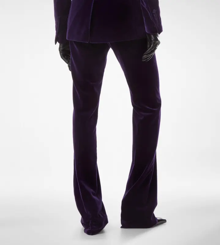 COTTON VELVET TAILORED STRAIGHT PANTS GEM VIOLET online